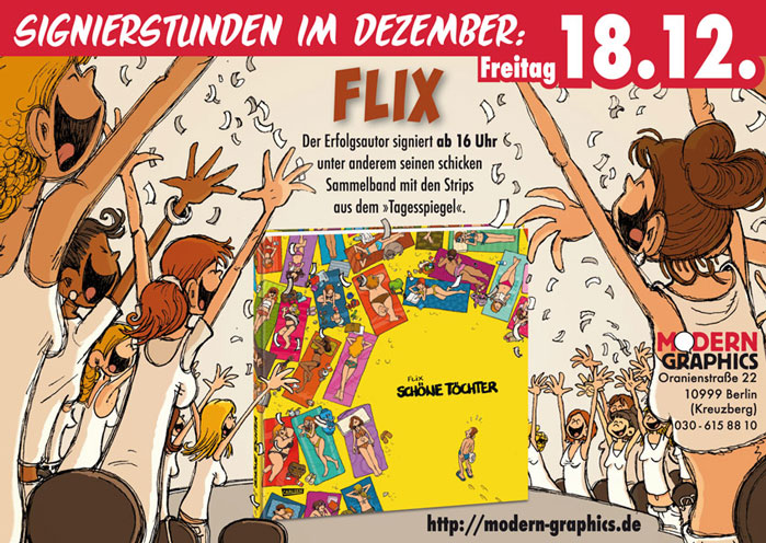 Flix signiert am 18.12. bei Modern Graphics/Berlin