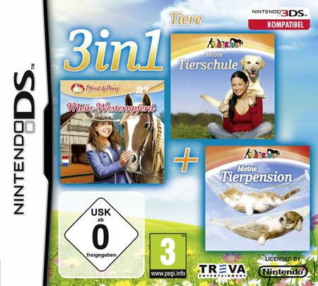 3 in 1: Tierschule + Mein Westernpferd + Meine Tierpension - Tapsige Tierbabys [DS] - Der Packshot