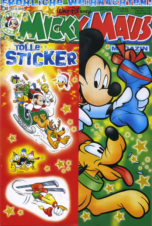 Leseprobe aus Micky Maus 52/2008 - Frontcover mit Stickern